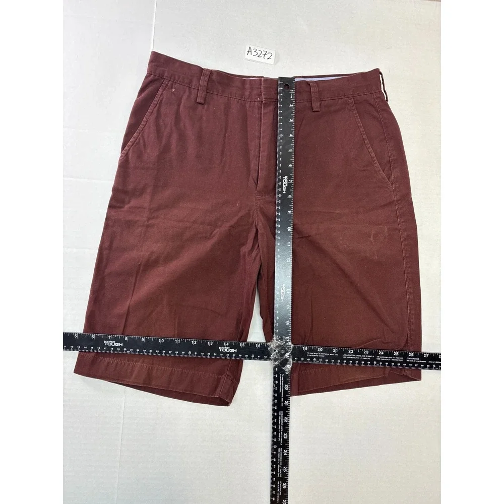 J. Crew Rivington Mens‎ Chino Shorts 30W Burgundy Maroon Cotton Twill